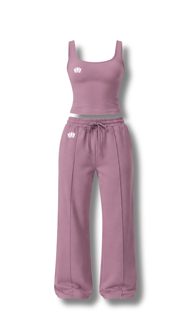 MYAAS Signature Short Sleeve Lounge Set – Dusty Rose