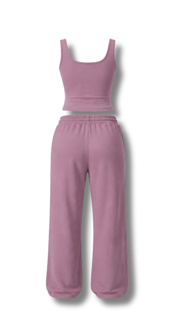MYAAS Signature Short Sleeve Lounge Set – Dusty Rose